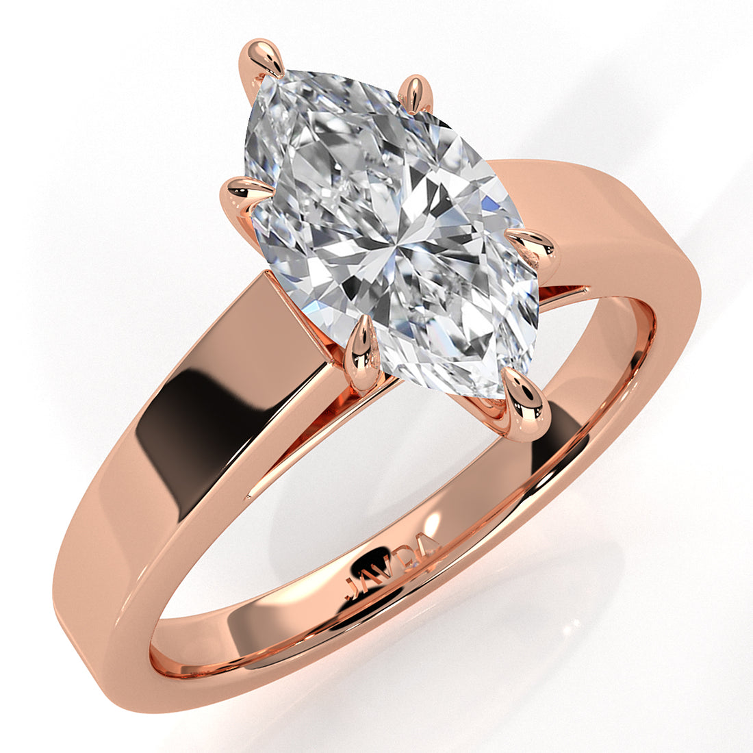 3.5mm Cathedral Style Flat Edge Solitaire Lab Grown Diamond IGI Certified Engagement Ring 4g Setting 1.00 Ctw.