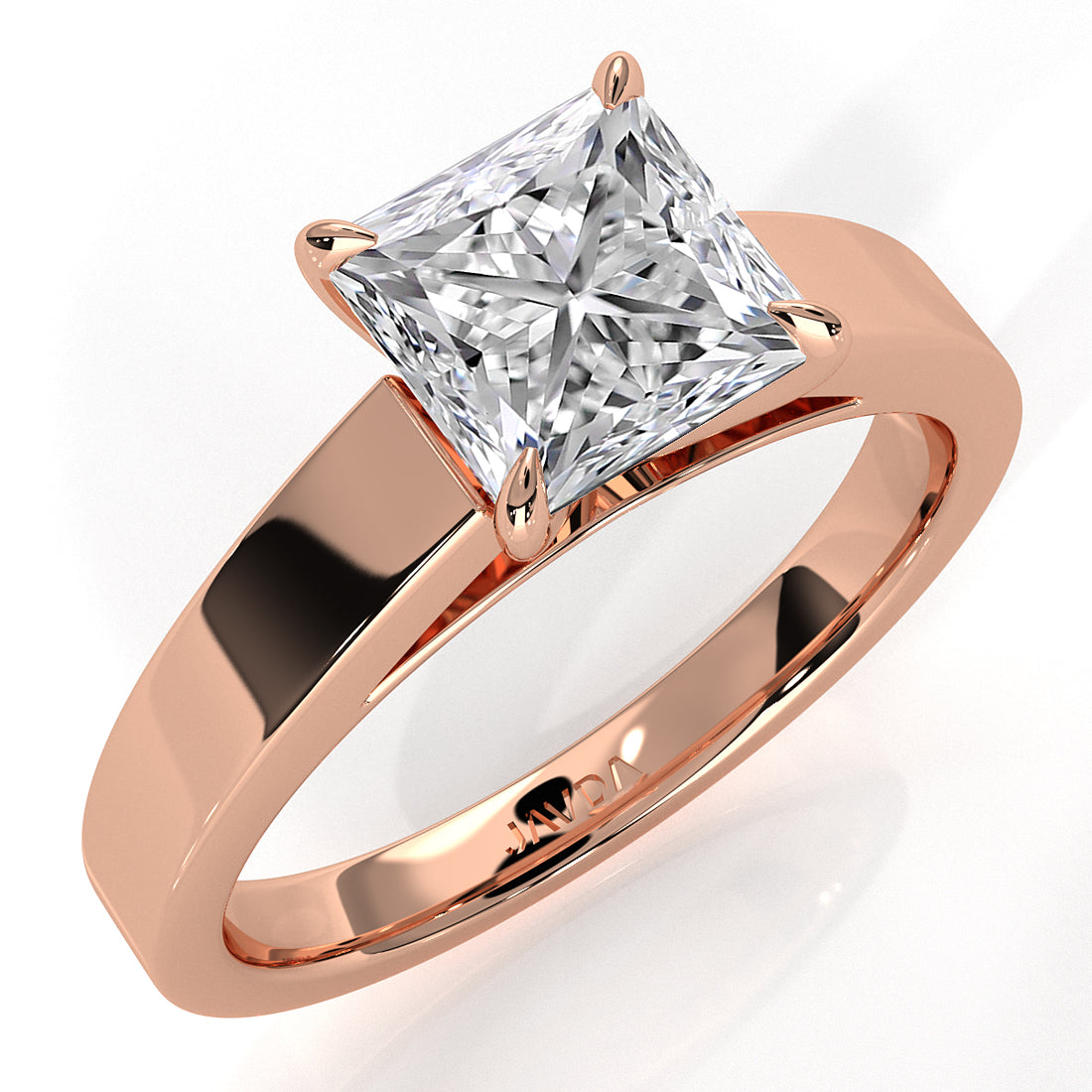 3.5mm Cathedral Style Flat Edge Solitaire Lab Grown Diamond IGI Certified Engagement Ring 4g Setting 1.00 Ctw.