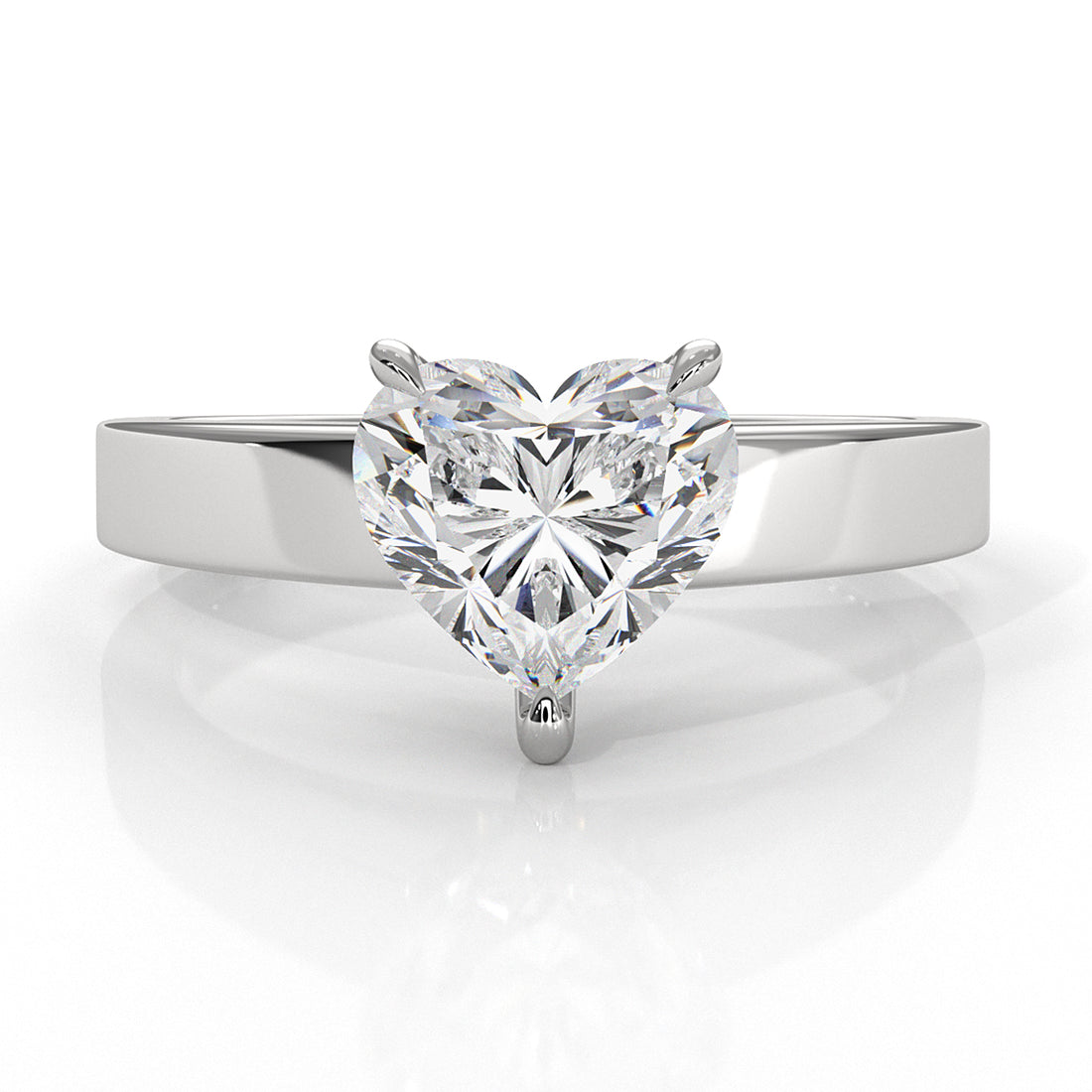 3.5mm Cathedral Style Flat Edge Solitaire Lab Grown Diamond IGI Certified Engagement Ring 4g Setting 1.00 Ctw.