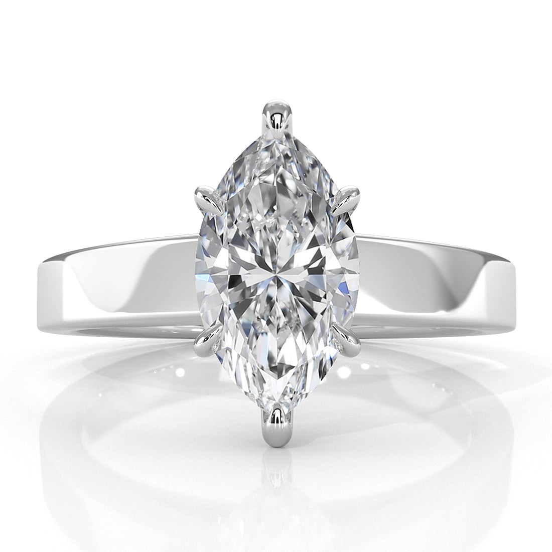 3.5mm Cathedral Style Flat Edge Solitaire Lab Grown Diamond IGI Certified Engagement Ring 4g Setting 1.00 Ctw.