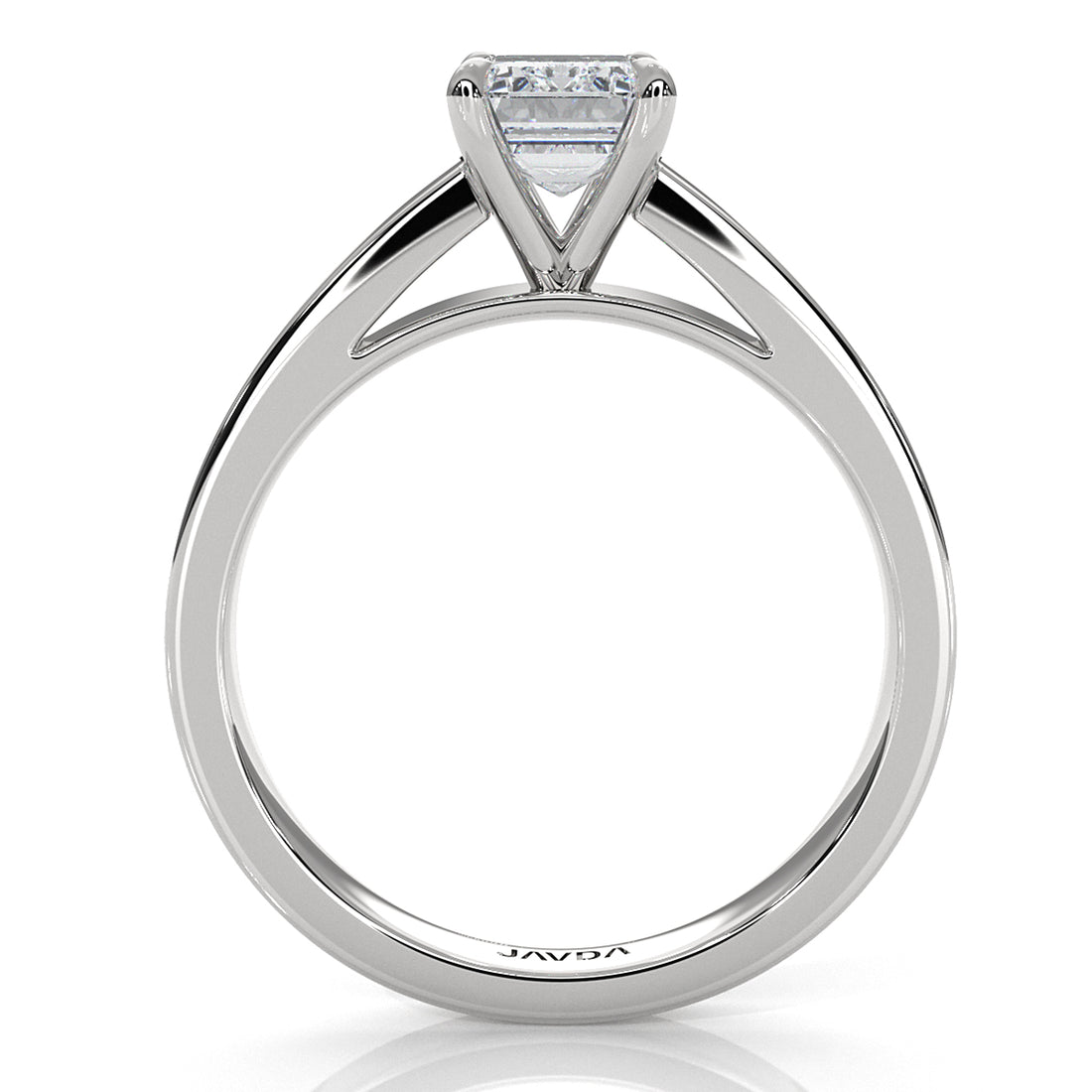 3.5mm Cathedral Style Flat Edge Solitaire Lab Grown Diamond IGI Certified Engagement Ring 4g Setting 1.00 Ctw.