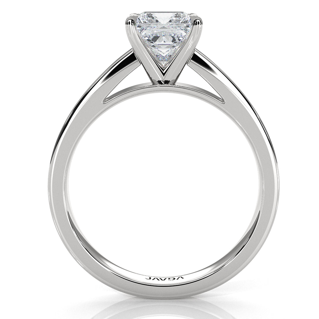 3.5mm Cathedral Style Flat Edge Solitaire Lab Grown Diamond IGI Certified Engagement Ring 4g Setting 1.00 Ctw.