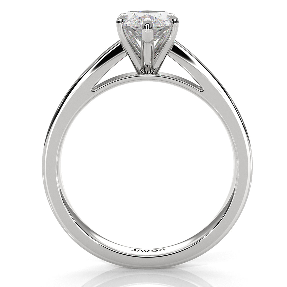 3.5mm Cathedral Style Flat Edge Solitaire Lab Grown Diamond IGI Certified Engagement Ring 4g Setting 1.00 Ctw.