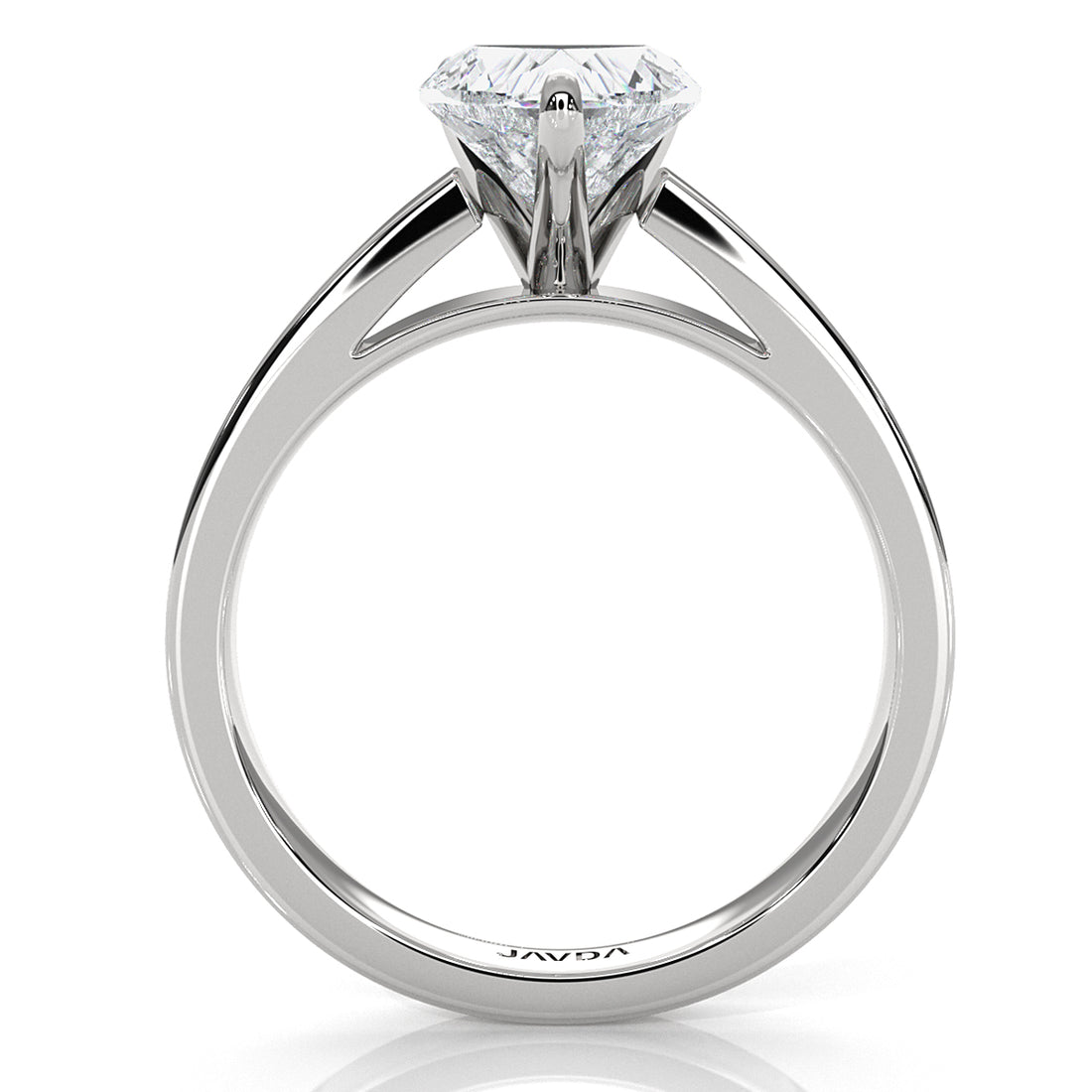 3.5mm Cathedral Style Flat Edge Solitaire Lab Grown Diamond IGI Certified Engagement Ring 4g Setting 1.00 Ctw.