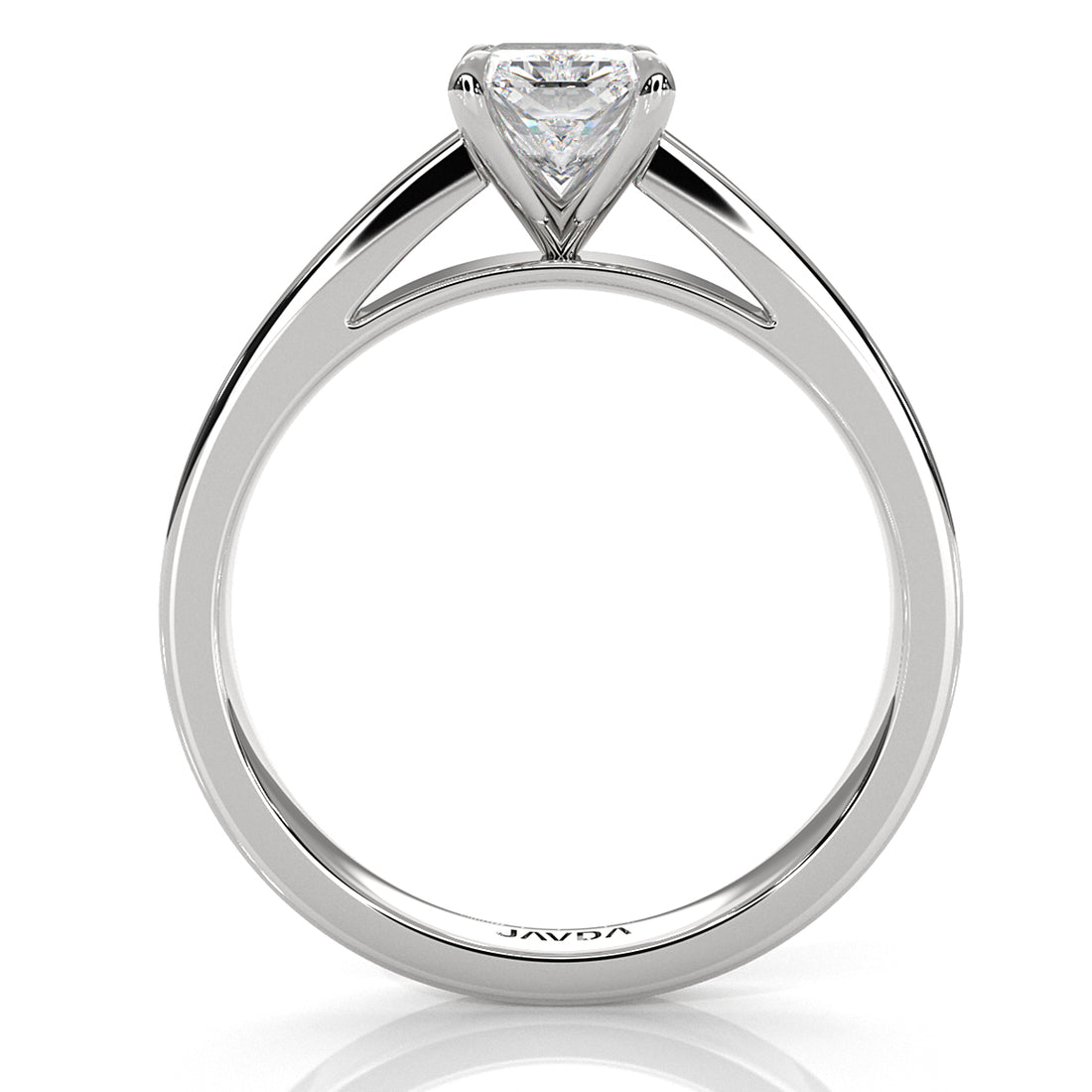 3.5mm Cathedral Style Flat Edge Solitaire Lab Grown Diamond IGI Certified Engagement Ring 4g Setting 1.00 Ctw.