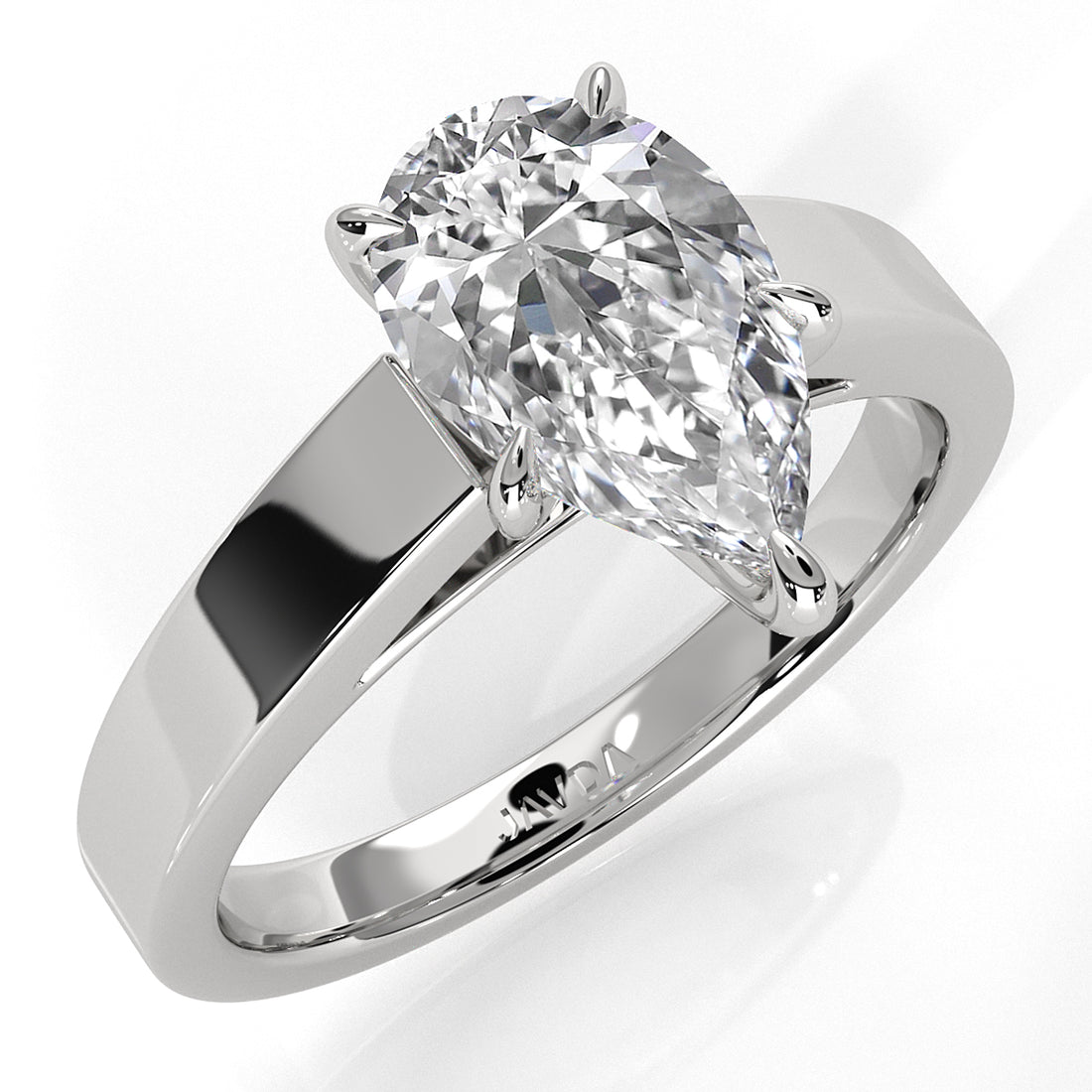 3.5mm Cathedral Style Flat Edge Solitaire Lab Grown Diamond IGI Certified Engagement Ring 4g Setting 1.00 Ctw.