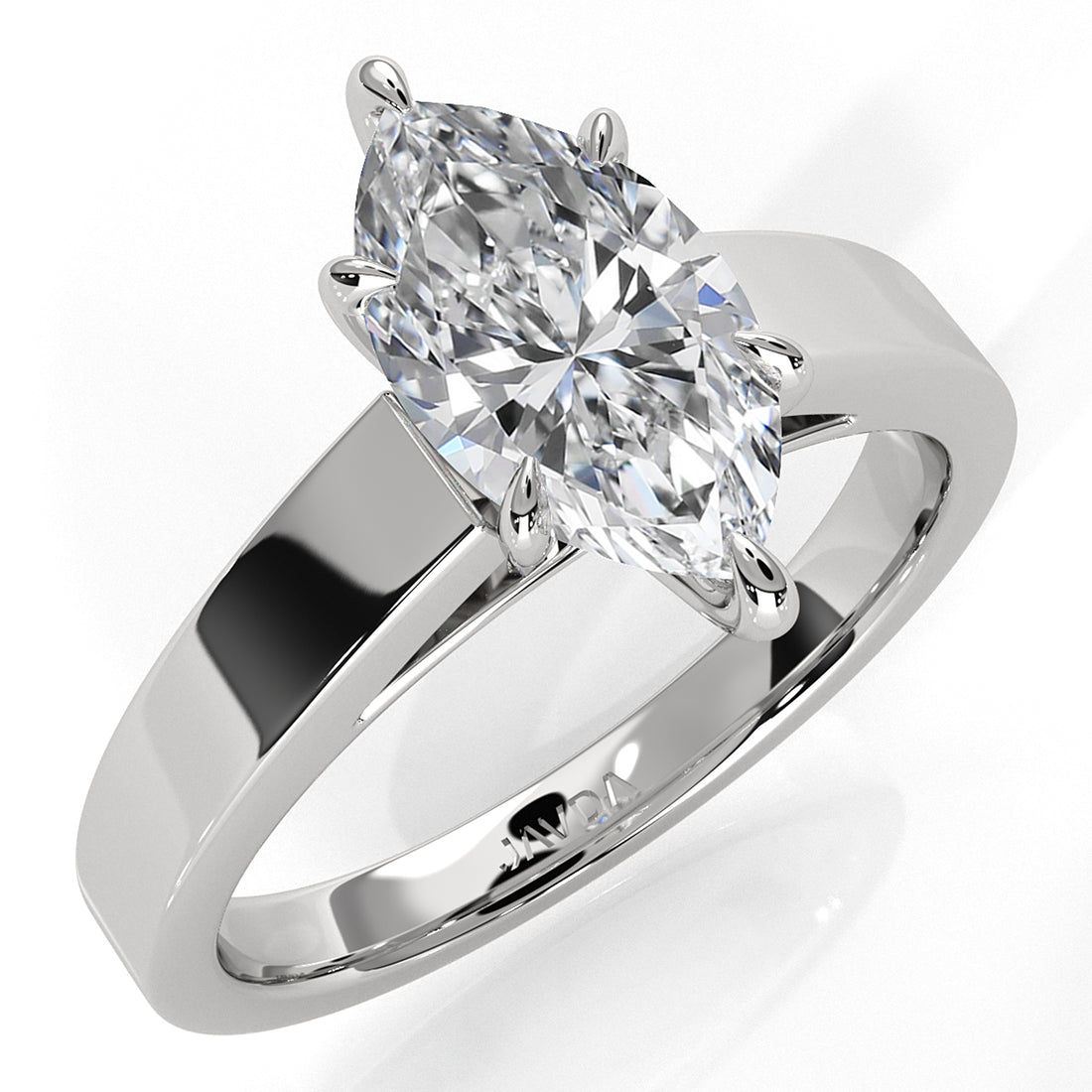 3.5mm Cathedral Style Flat Edge Solitaire Lab Grown Diamond IGI Certified Engagement Ring 4g Setting 1.00 Ctw.