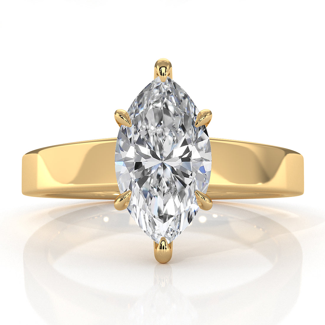 3.5mm Cathedral Style Flat Edge Solitaire Lab Grown Diamond IGI Certified Engagement Ring 4g Setting 1.00 Ctw.