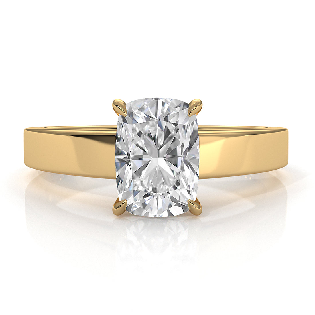 3.5mm Cathedral Style Flat Edge Solitaire Lab Grown Diamond IGI Certified Engagement Ring 4g Setting 1.00 Ctw.