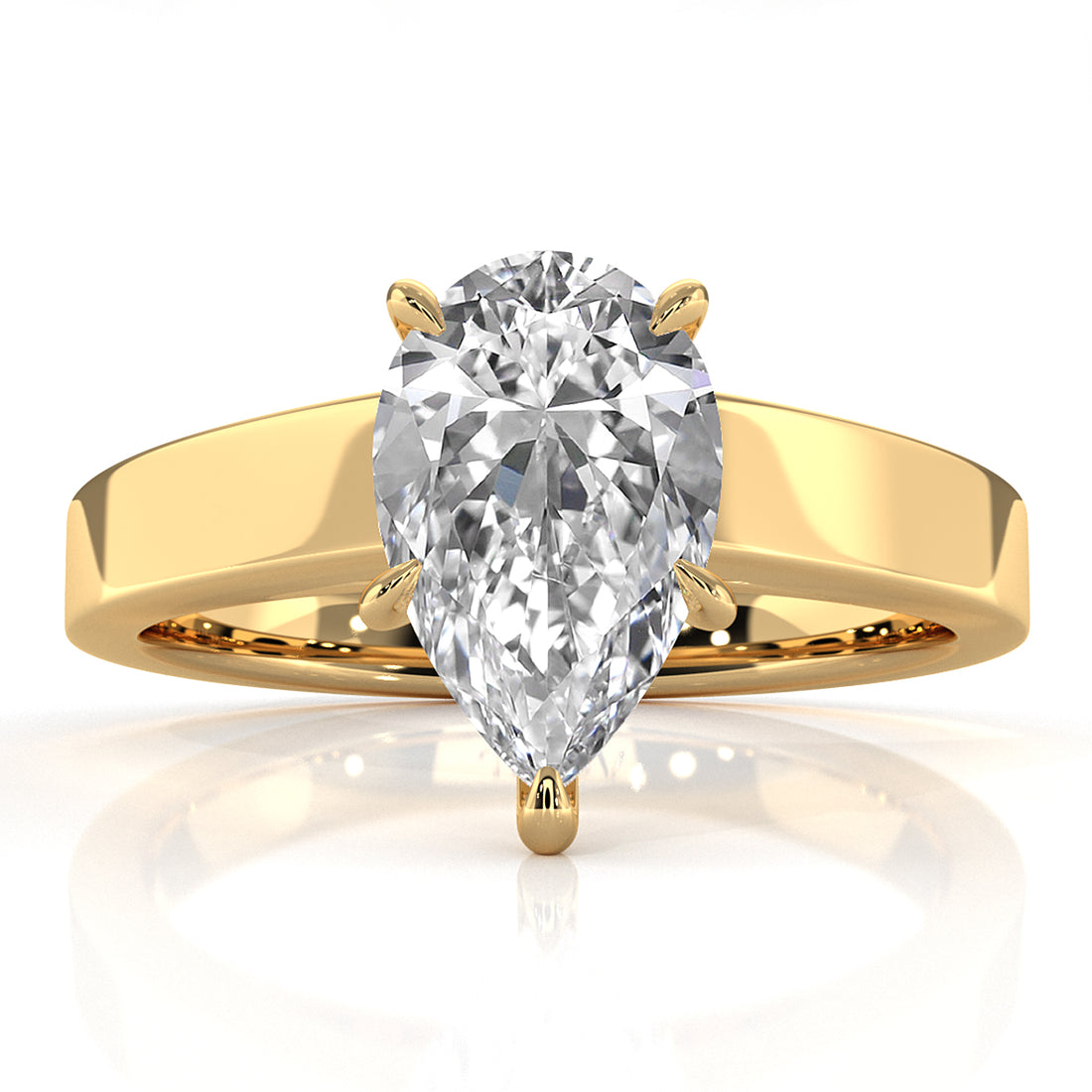 3.5mm Cathedral Style Flat Edge Solitaire Lab Grown Diamond IGI Certified Engagement Ring 4g Setting 1.00 Ctw.