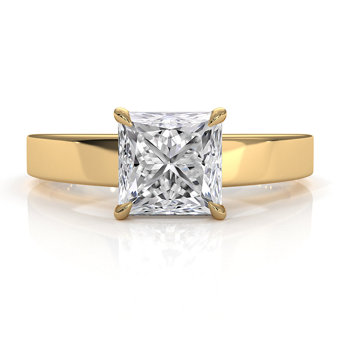 3.5mm Cathedral Style Flat Edge Solitaire Lab Grown Diamond IGI Certified Engagement Ring 4g Setting 1.00 Ctw.