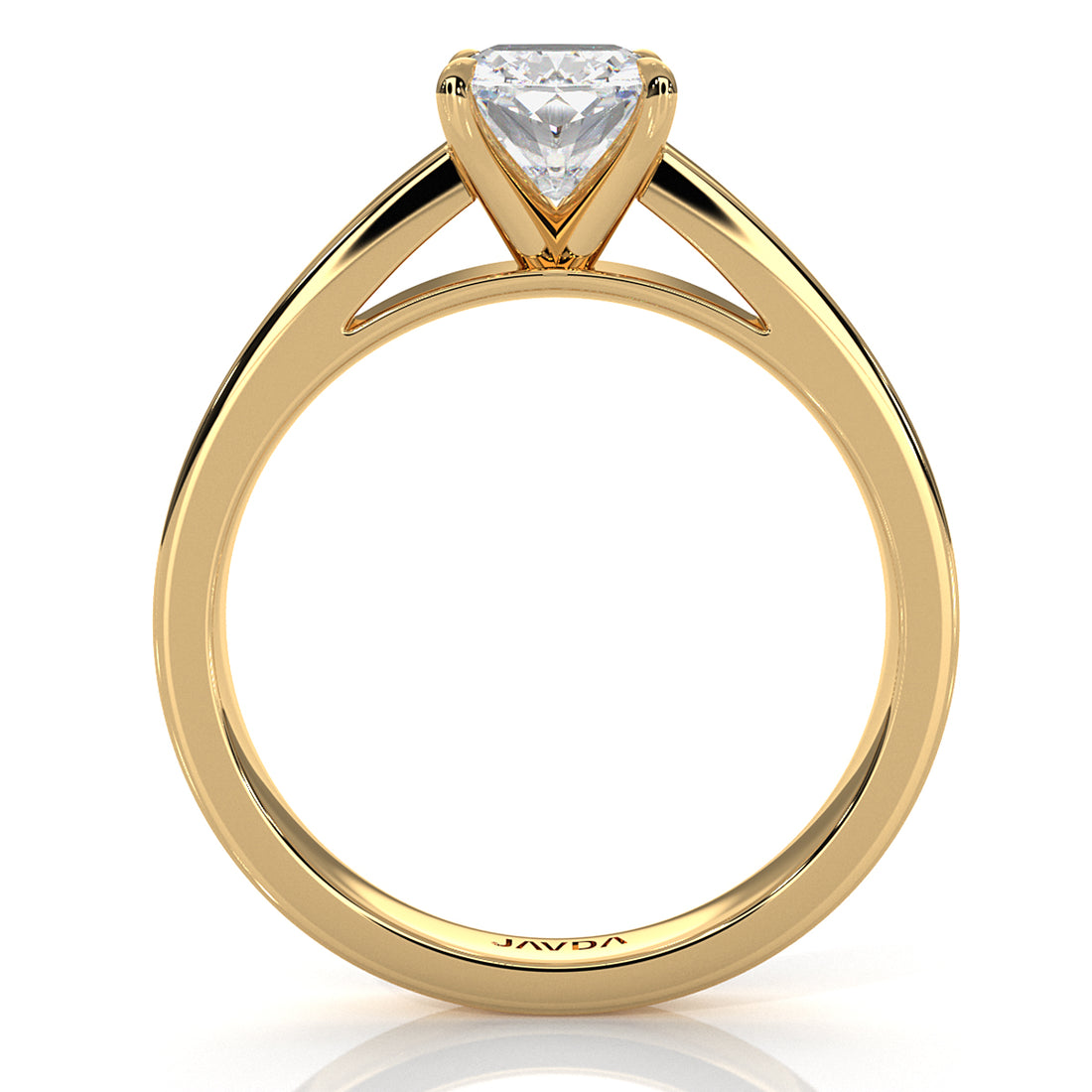3.5mm Cathedral Style Flat Edge Solitaire Lab Grown Diamond IGI Certified Engagement Ring 4g Setting 1.00 Ctw.