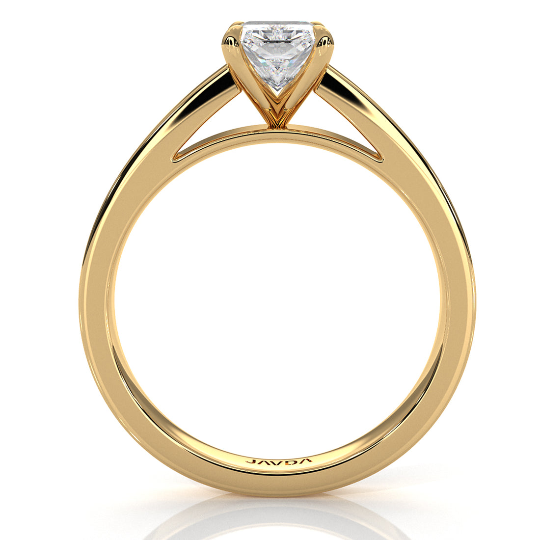 3.5mm Cathedral Style Flat Edge Solitaire Lab Grown Diamond IGI Certified Engagement Ring 4g Setting 1.00 Ctw.