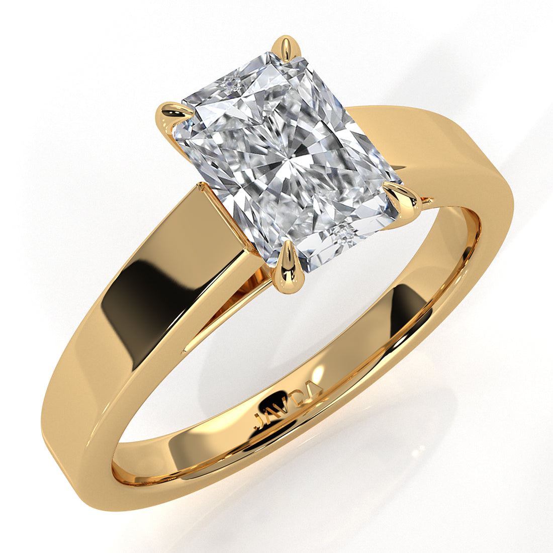 3.5mm Cathedral Style Flat Edge Solitaire Lab Grown Diamond IGI Certified Engagement Ring 4g Setting 1.00 Ctw.