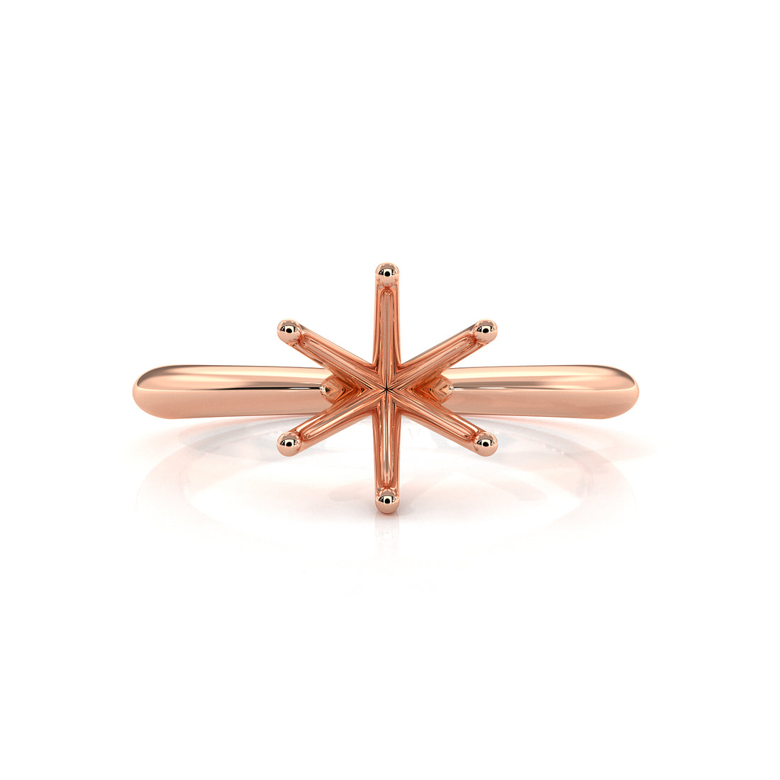 4.2g Six Prong Set Solitaire  Semi Mount Engagement Ring Setting 3mm