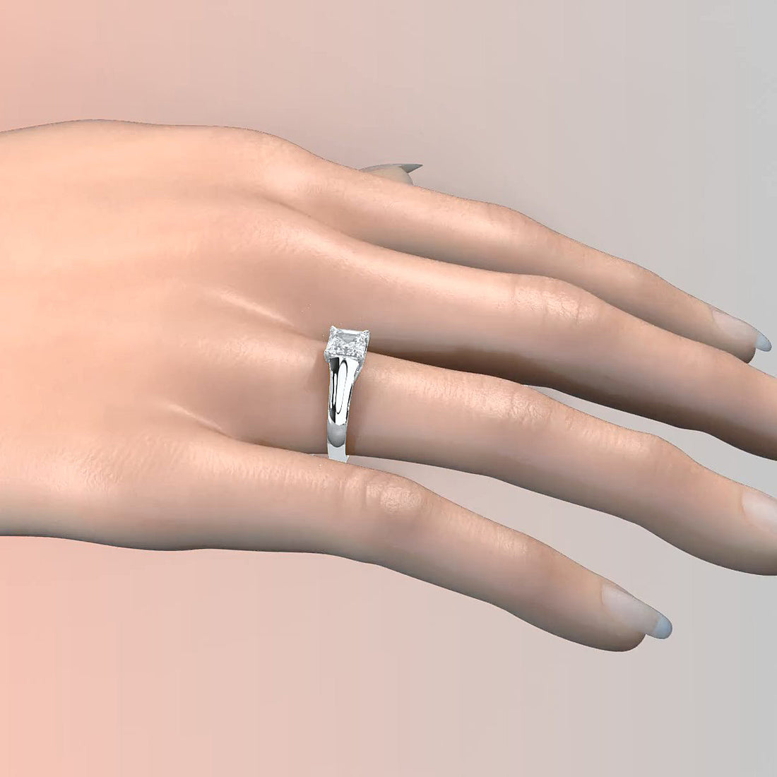 5g Trellis Solitaire Lab Grown Diamond IGI Certified Engagement 5.5mm Ring 1.00 Ctw.