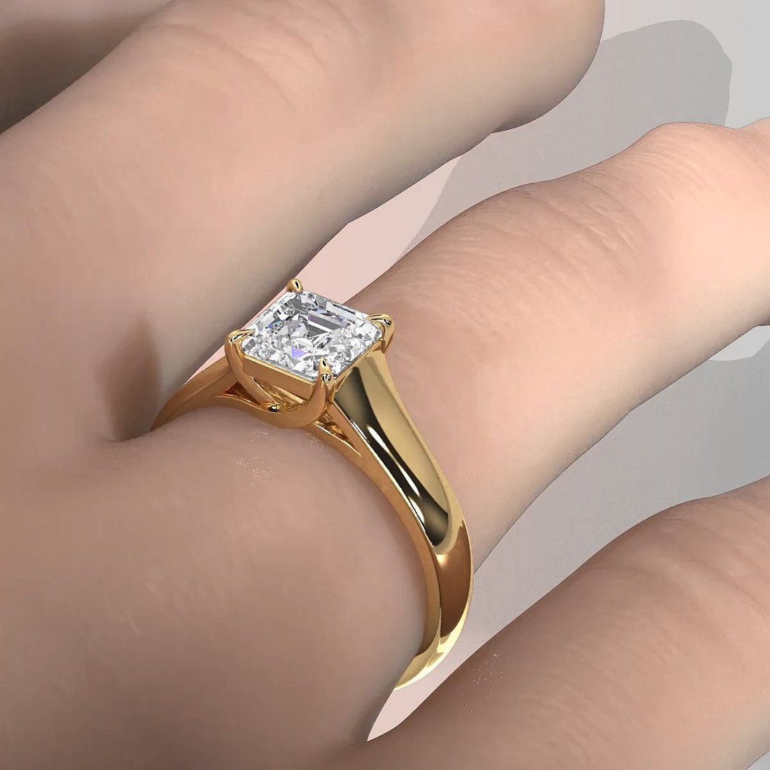 5g Trellis Solitaire Lab Grown Diamond IGI Certified Engagement 5.5mm Ring 1.00 Ctw.