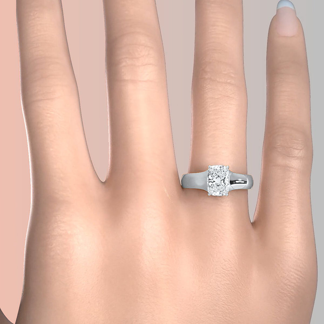 5g Trellis Solitaire Lab Grown Diamond IGI Certified Engagement 5.5mm Ring 1.00 Ctw.