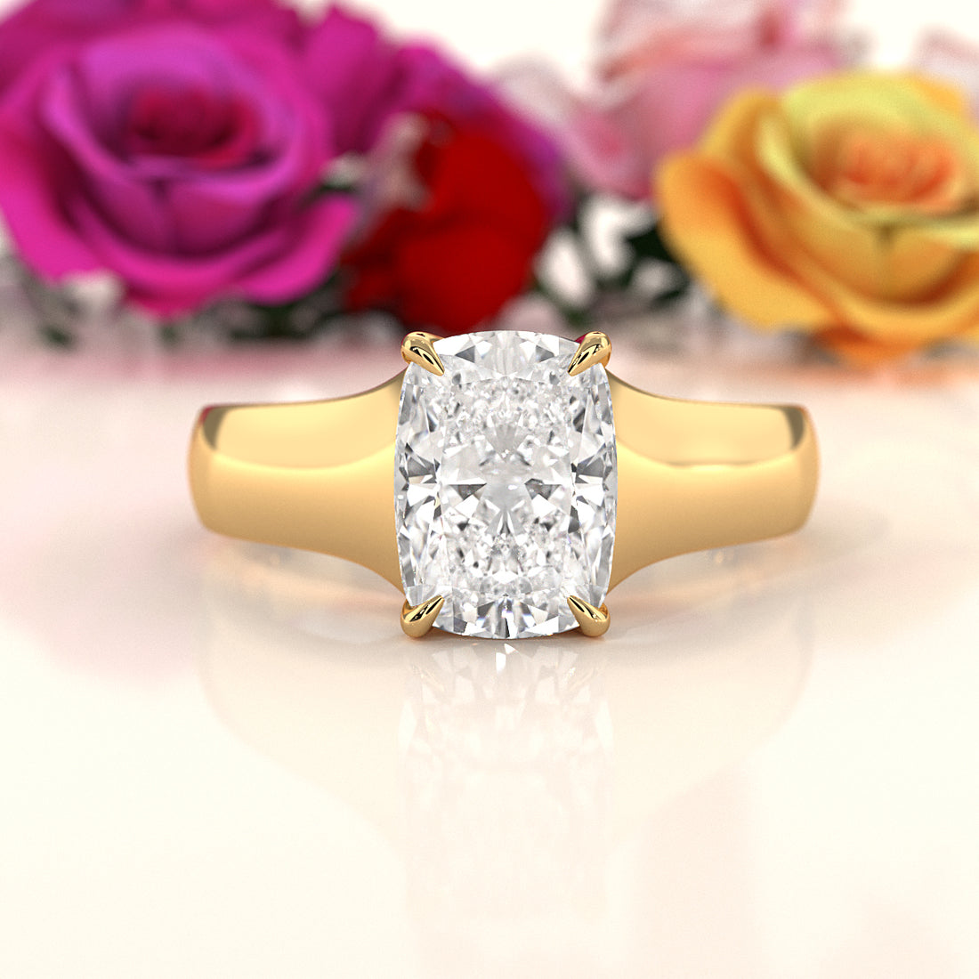 5g Trellis Solitaire Lab Grown Diamond IGI Certified Engagement 5.5mm Ring 1.00 Ctw.