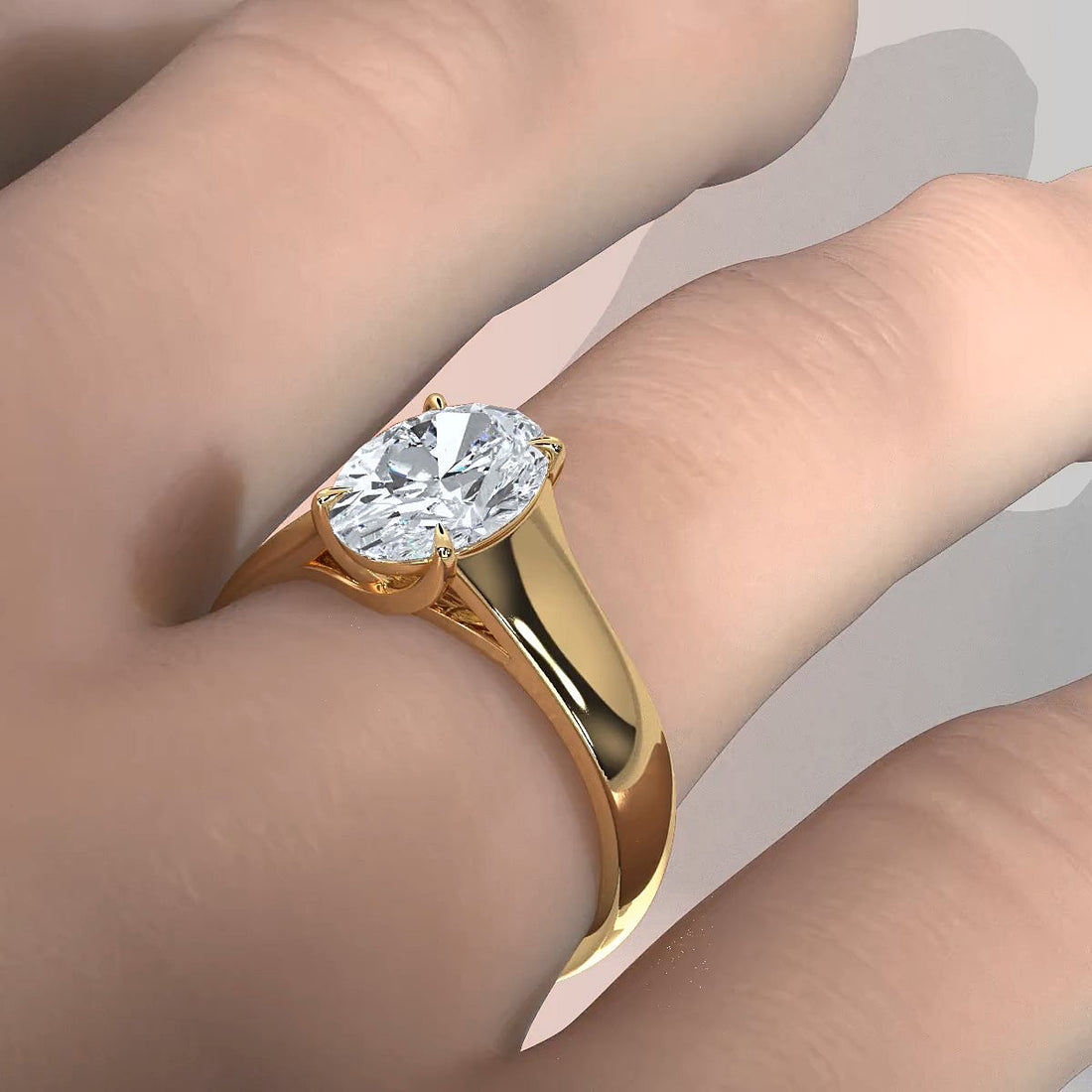 5g Trellis Solitaire Lab Grown Diamond IGI Certified Engagement 5.5mm Ring 1.00 Ctw.