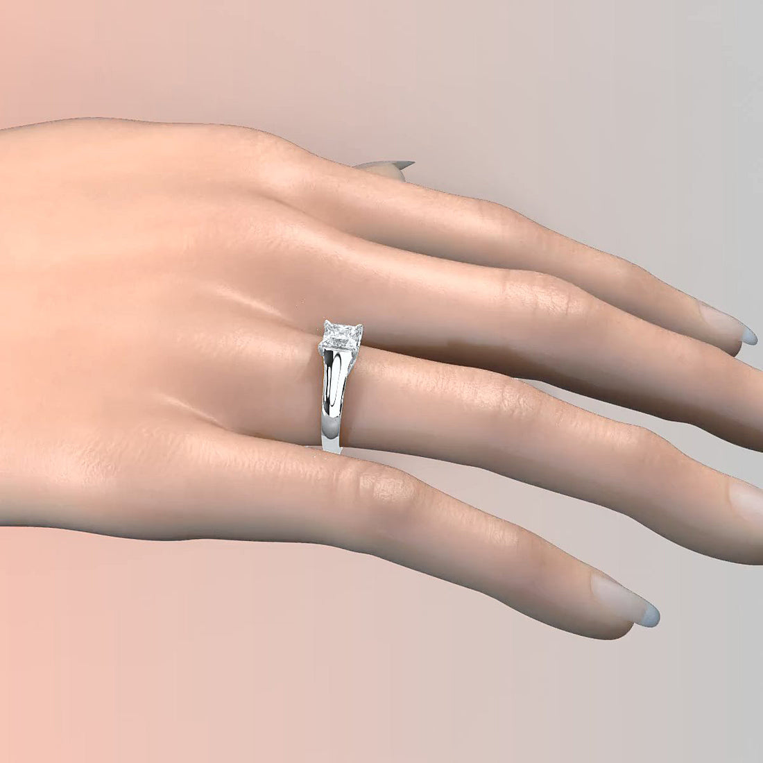 5g Trellis Solitaire Lab Grown Diamond IGI Certified Engagement 5.5mm Ring 1.00 Ctw.