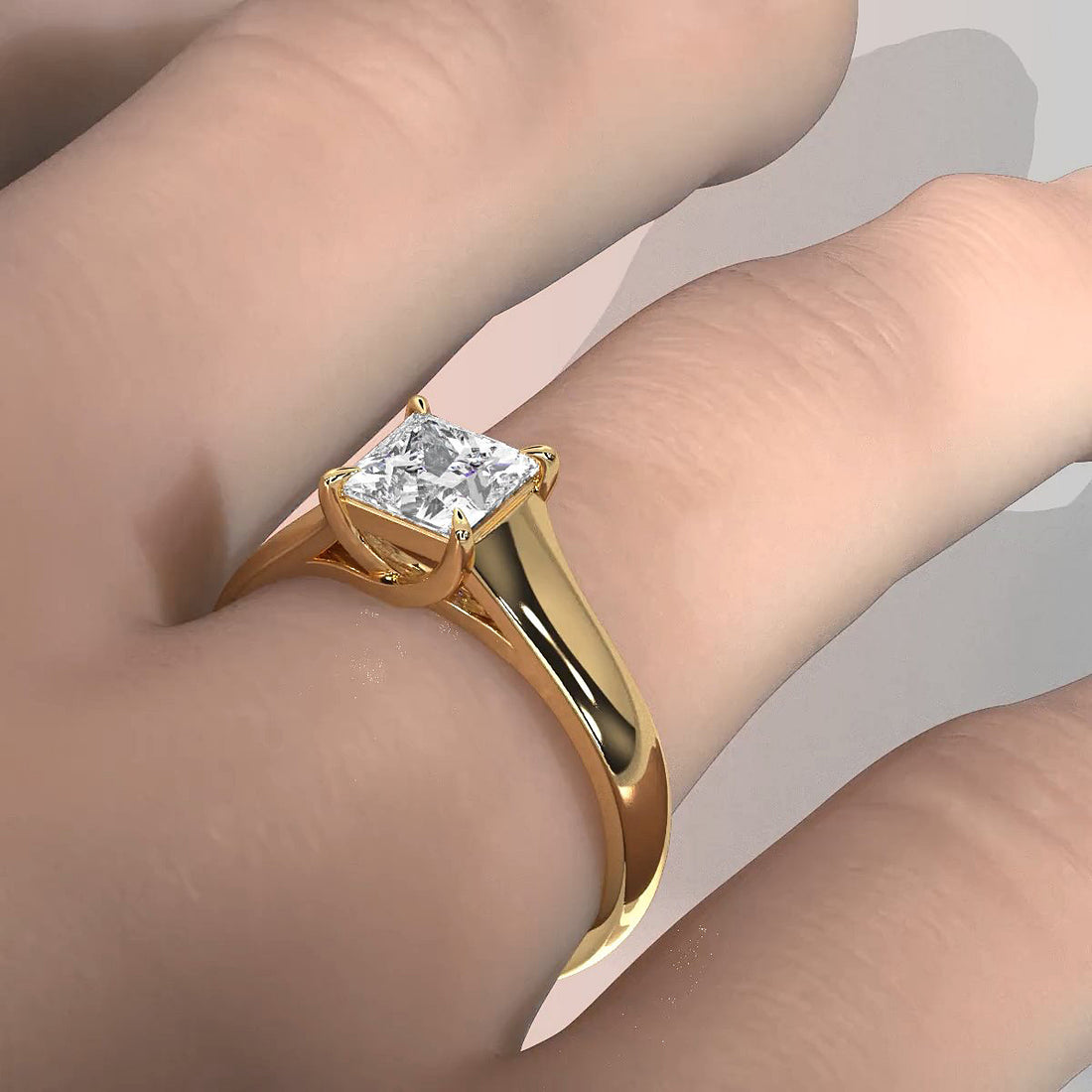 5g Trellis Solitaire Lab Grown Diamond IGI Certified Engagement 5.5mm Ring 1.00 Ctw.