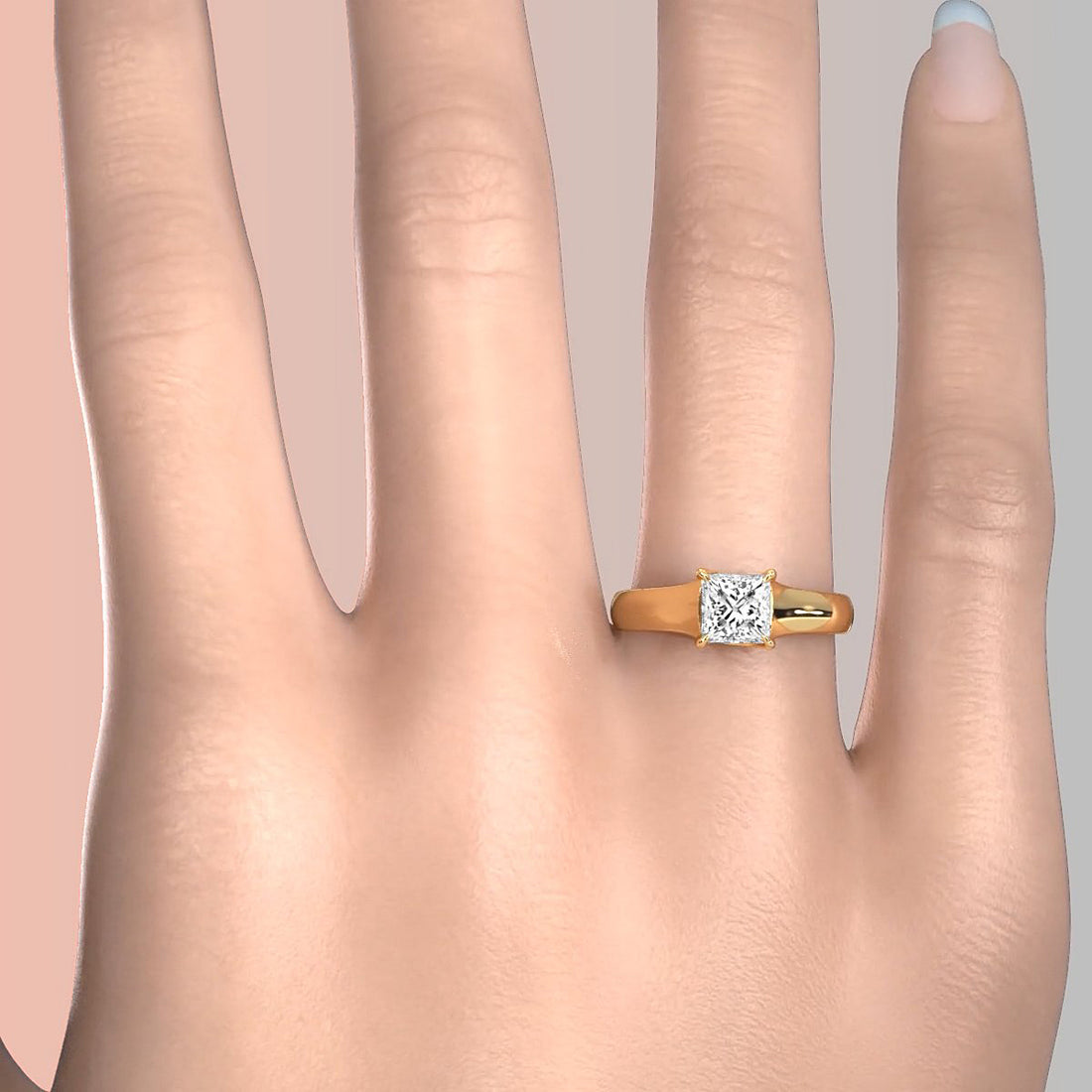 5g Trellis Solitaire Lab Grown Diamond IGI Certified Engagement 5.5mm Ring 1.00 Ctw.