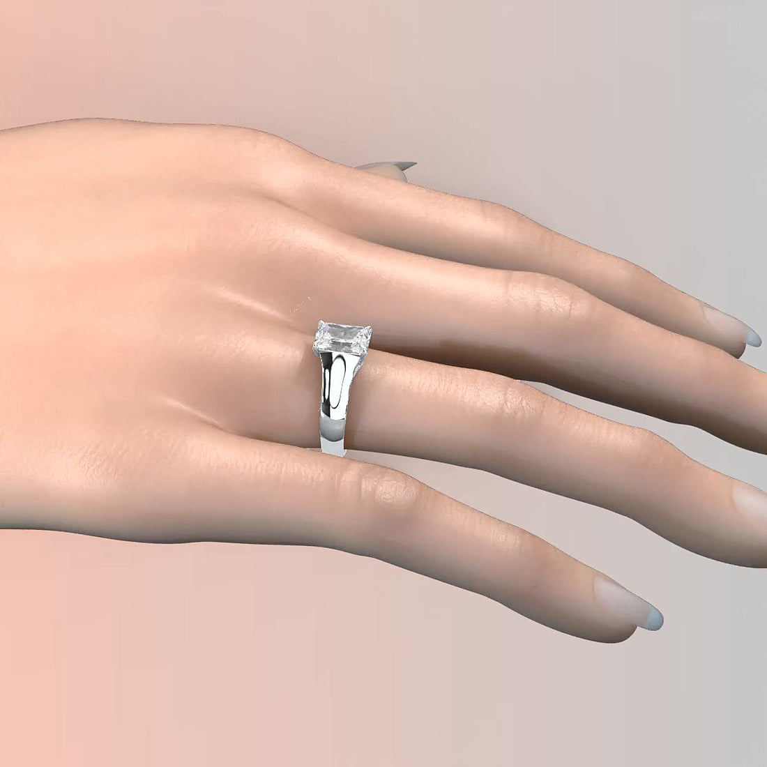 5g Trellis Solitaire Lab Grown Diamond IGI Certified Engagement 5.5mm Ring 1.00 Ctw.