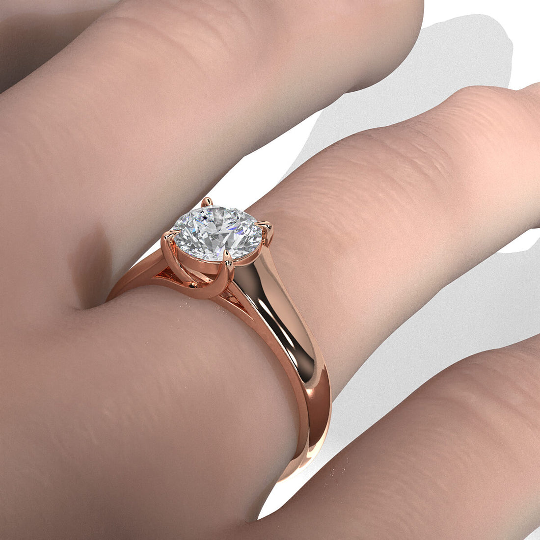 5g Trellis Solitaire Lab Grown Diamond IGI Certified Engagement 5.5mm Ring 1.00 Ctw.