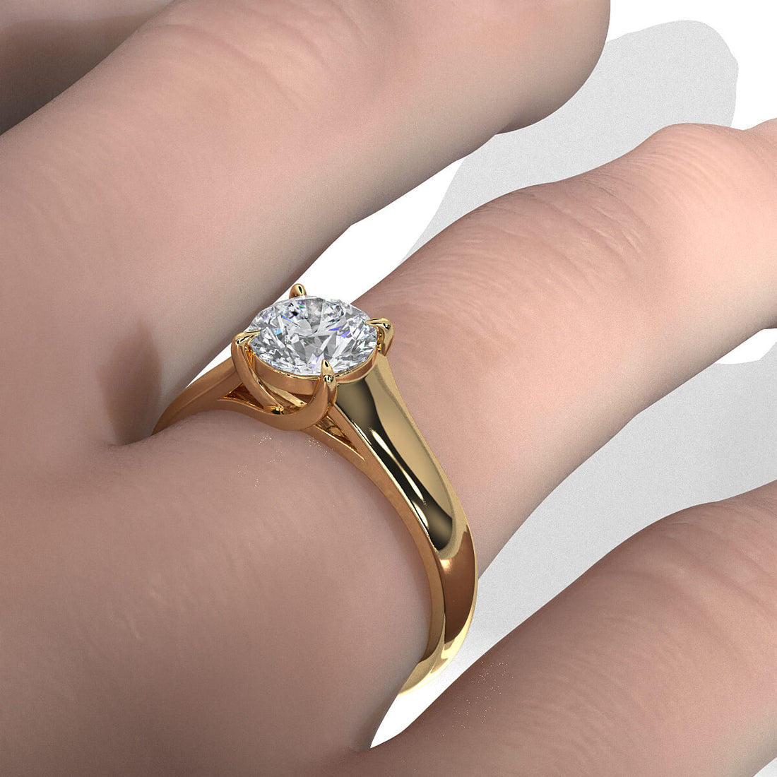 5g Trellis Solitaire Lab Grown Diamond IGI Certified Engagement 5.5mm Ring 1.00 Ctw.