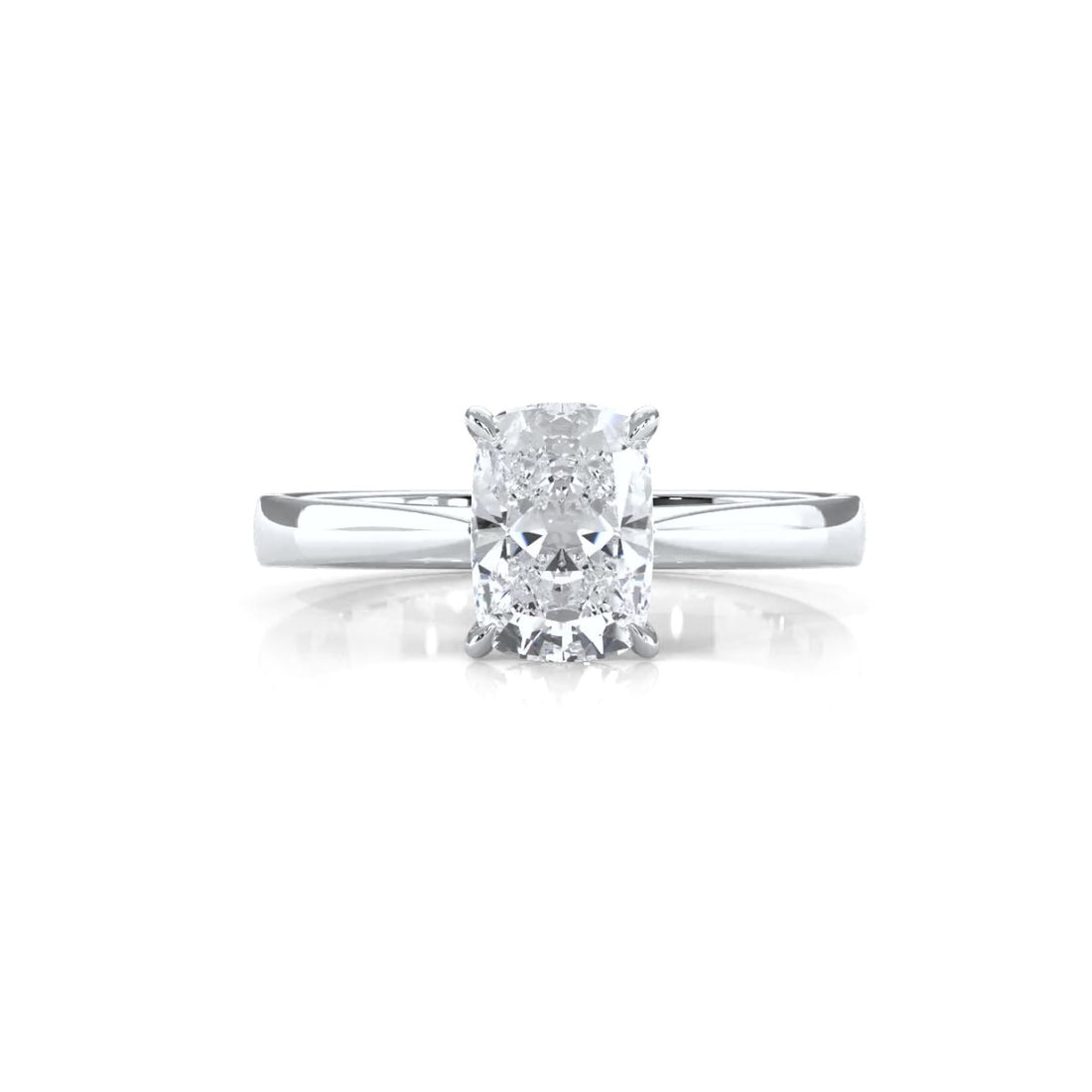3g Lab Grown Diamond Tapper Solitaire IGI Certified Engagement Ring Setting 2mm 1.00 Ctw.