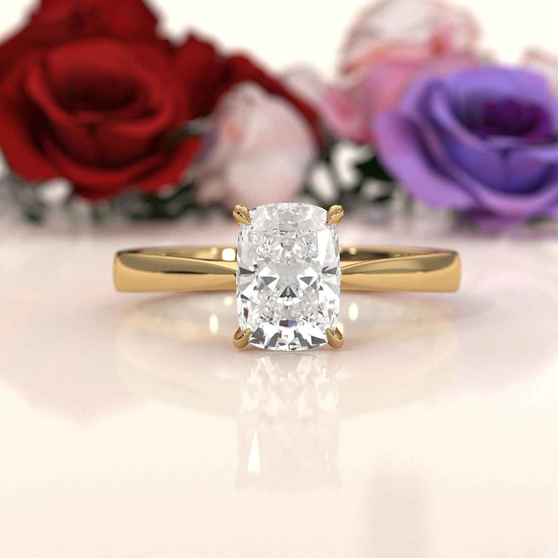 3g Lab Grown Diamond Tapper Solitaire IGI Certified Engagement Ring Setting 2mm 1.00 Ctw.