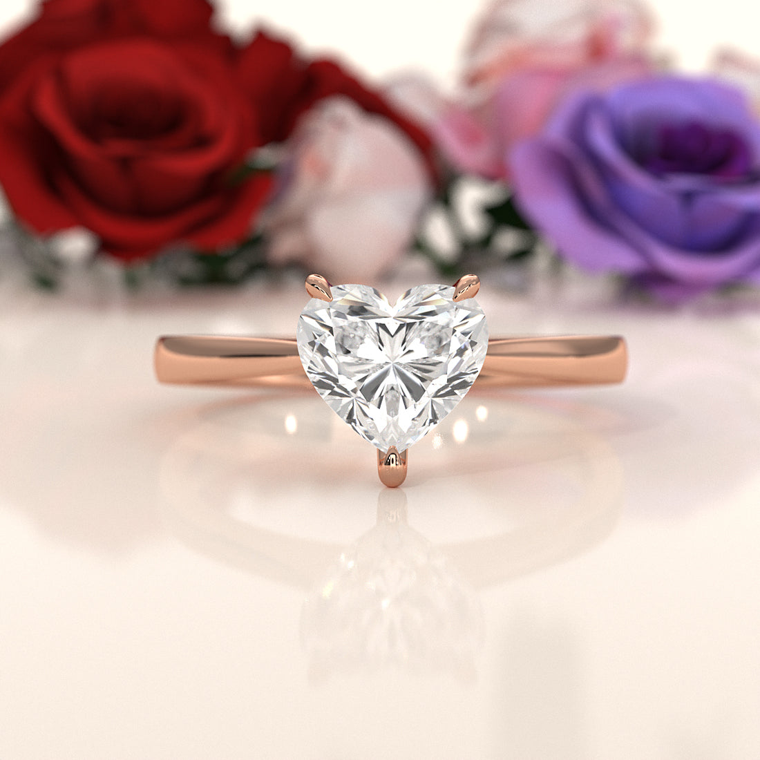 3g Lab Grown Diamond Tapper Solitaire IGI Certified Engagement Ring Setting 2mm 1.00 Ctw.