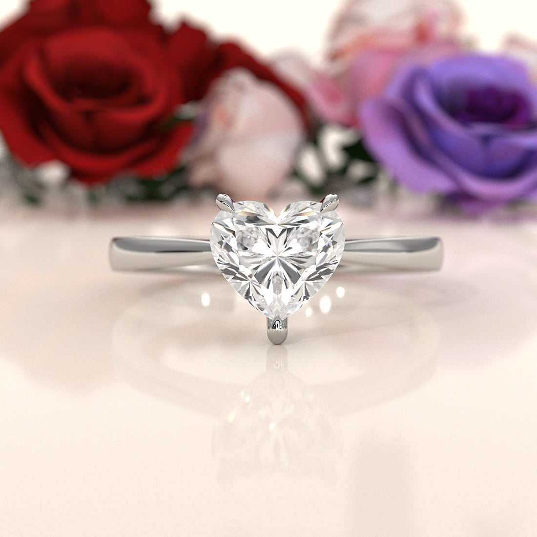 3g Lab Grown Diamond Tapper Solitaire IGI Certified Engagement Ring Setting 2mm 1.00 Ctw.