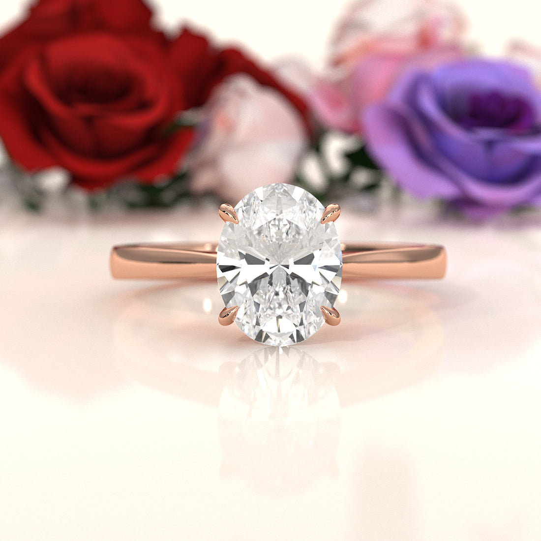 3g Lab Grown Diamond Tapper Solitaire IGI Certified Engagement Ring Setting 2mm 1.00 Ctw.