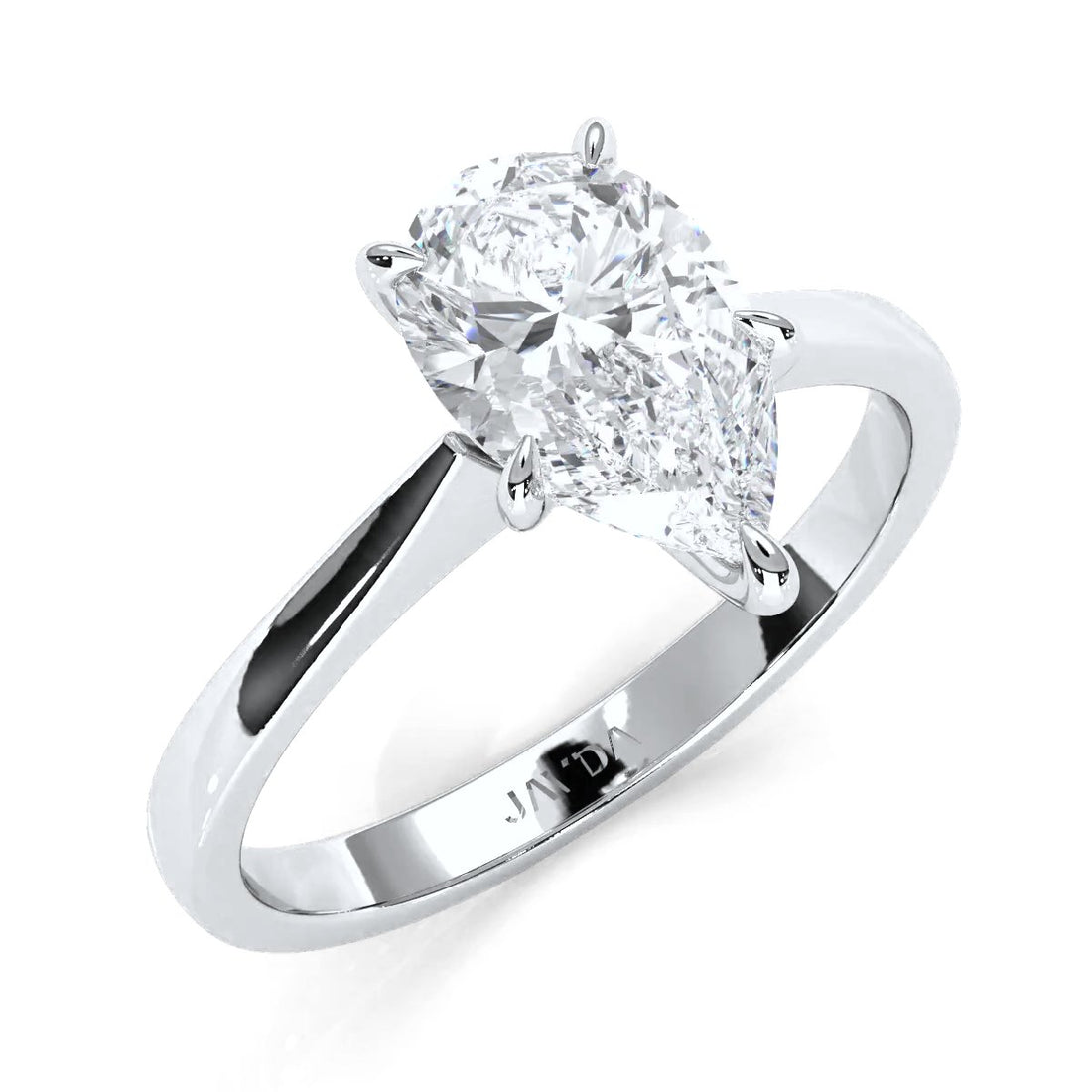 3g Lab Grown Diamond Tapper Solitaire IGI Certified Engagement Ring Setting 2mm 1.00 Ctw.