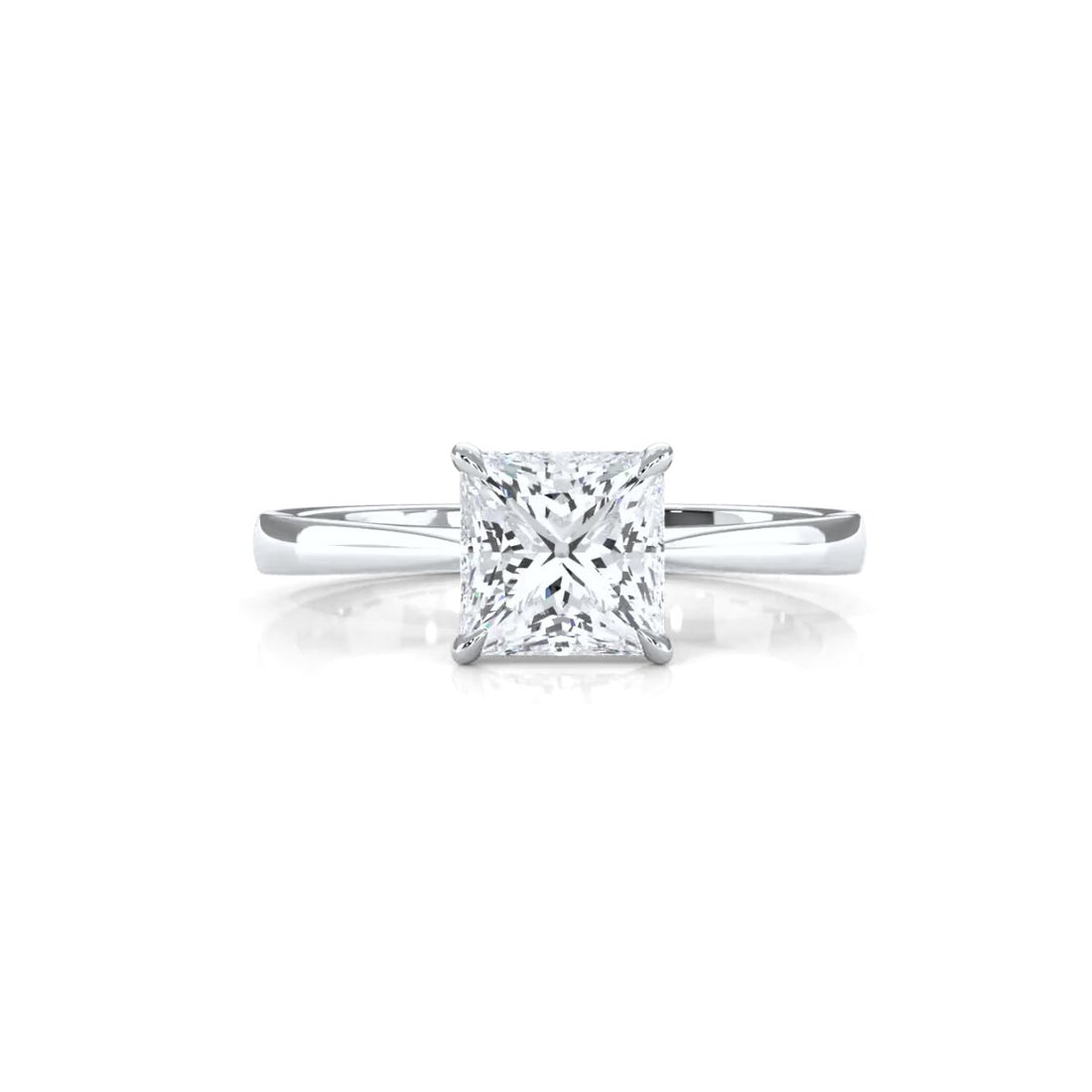 3g Lab Grown Diamond Tapper Solitaire IGI Certified Engagement Ring Setting 2mm 1.00 Ctw.
