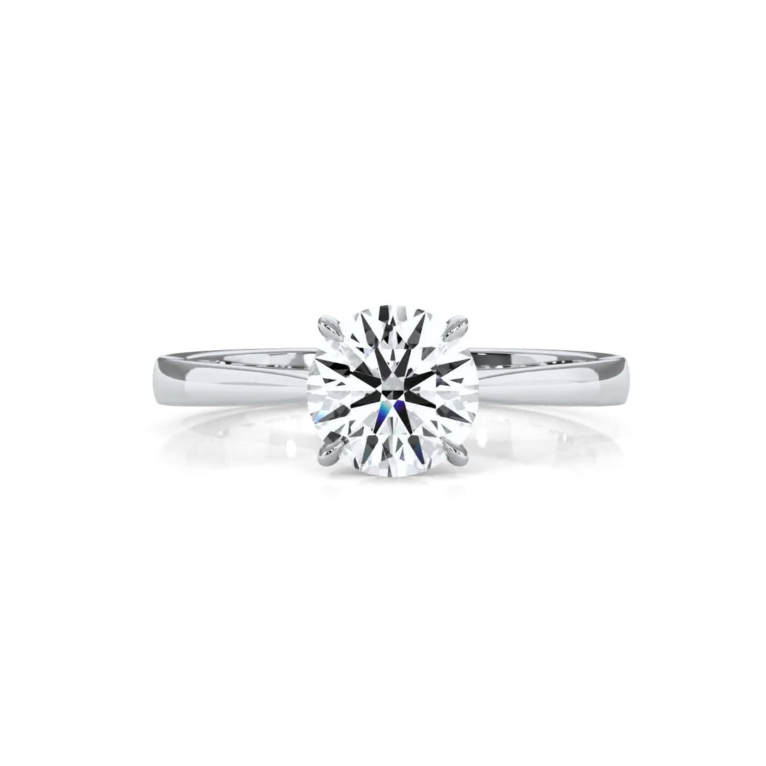 3g Lab Grown Diamond Tapper Solitaire IGI Certified Engagement Ring Setting 2mm 1.00 Ctw.