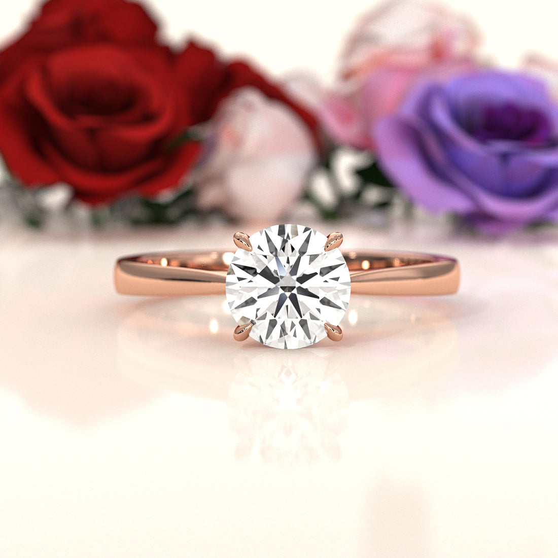 3g Lab Grown Diamond Tapper Solitaire IGI Certified Engagement Ring Setting 2mm 1.00 Ctw.