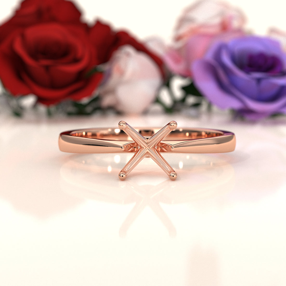 3g Tapper Semi Mount Engagement Solitaire Ring Setting 2mm