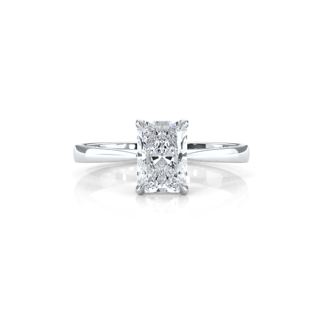 3g Lab Grown Diamond Tapper Solitaire IGI Certified Engagement Ring Setting 2mm 1.00 Ctw.