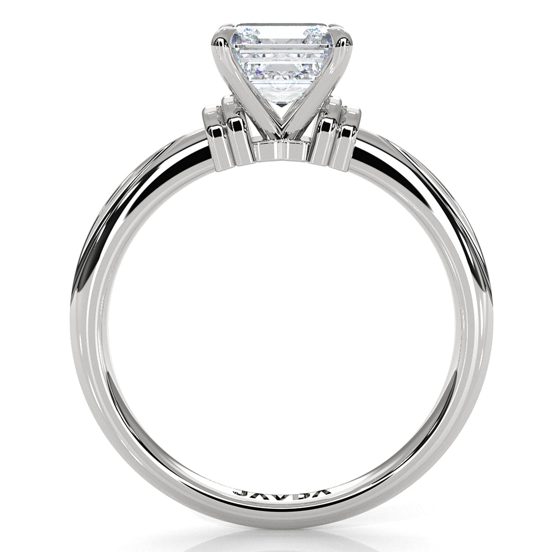 4.2g Ridged Solitaire Prong Set Lab Grown Diamond Engagement Ring IGI Certified 2.6mm 1.00 Ctw.