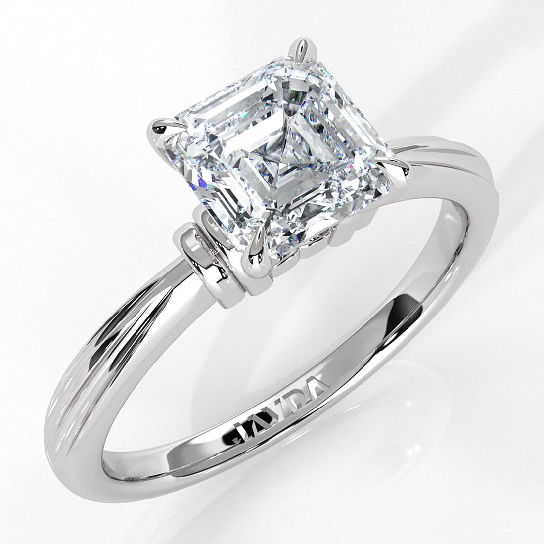 4.2g Ridged Solitaire Prong Set Lab Grown Diamond Engagement Ring IGI Certified 2.6mm 1.00 Ctw.