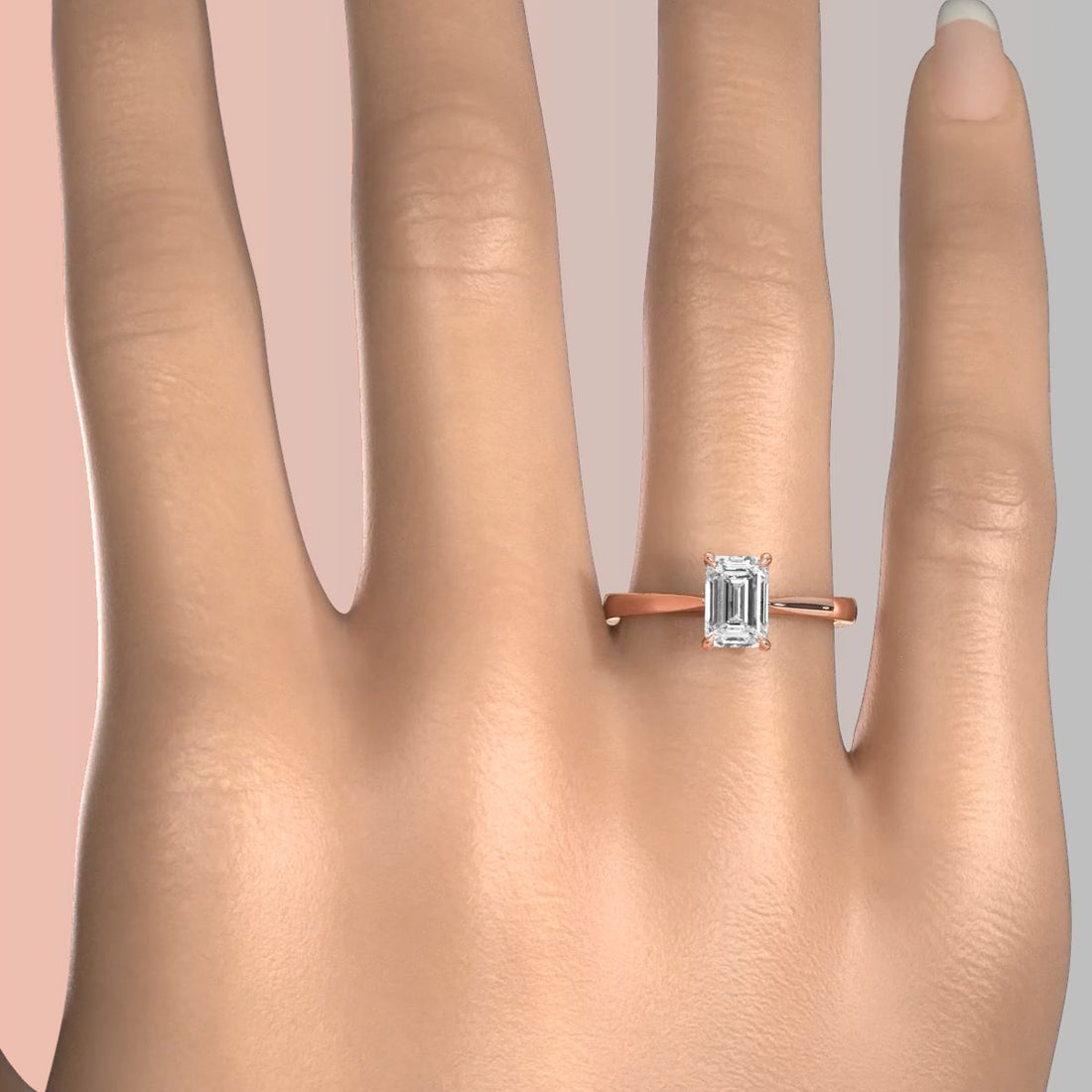 3g Lab Grown Diamond Tapper Solitaire IGI Certified Engagement Ring Setting 2mm 1.00 Ctw.