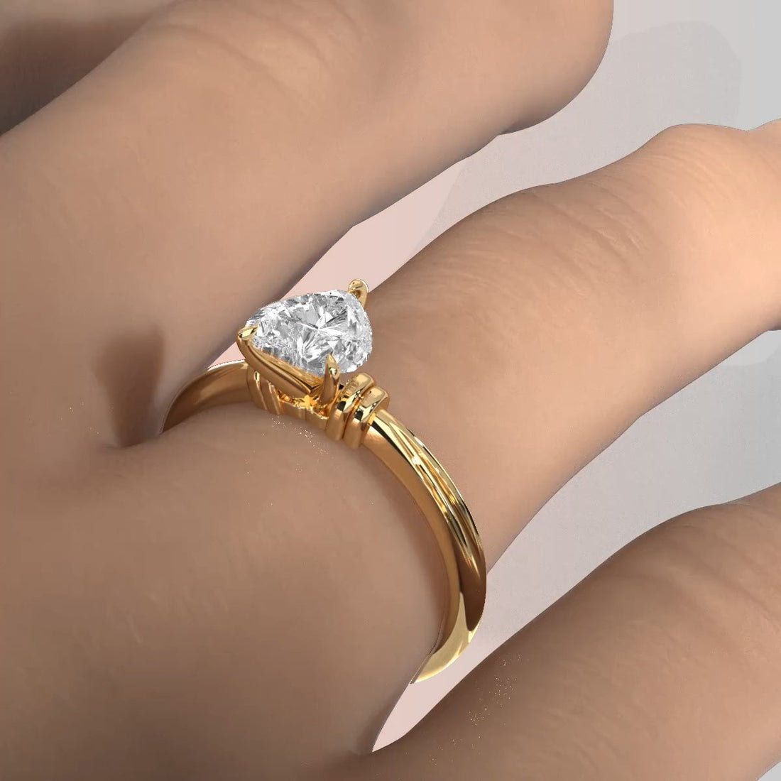 4.2g Ridged Solitaire Prong Set Lab Grown Diamond Engagement Ring IGI Certified 2.6mm 1.00 Ctw.