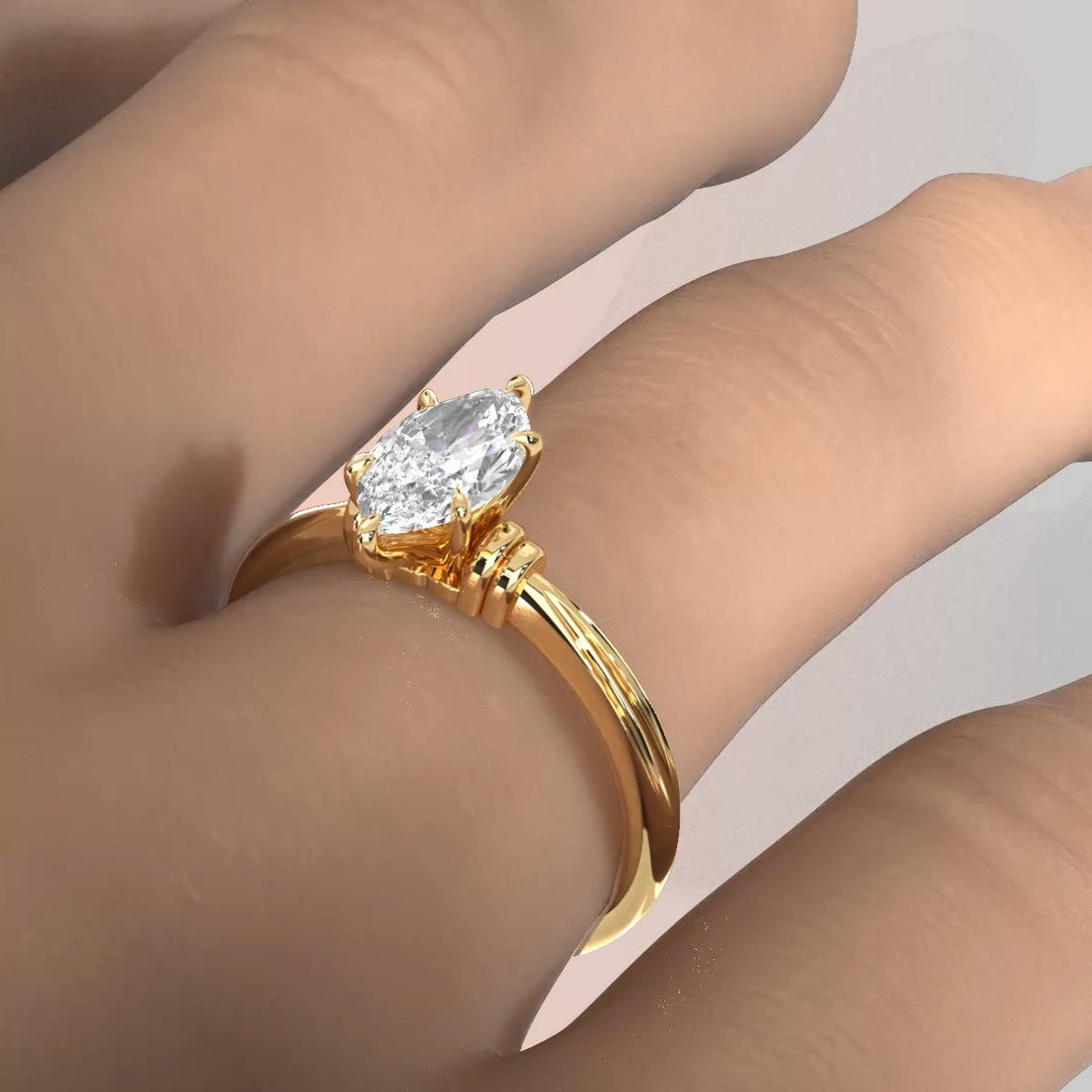 4.2g Ridged Solitaire Prong Set Lab Grown Diamond Engagement Ring IGI Certified 2.6mm 1.00 Ctw.