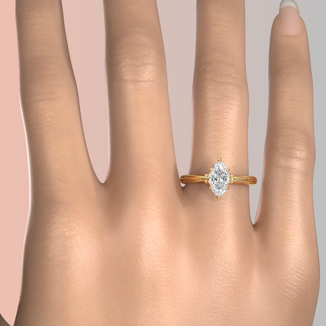 4.2g Ridged Solitaire Prong Set Lab Grown Diamond Engagement Ring IGI Certified 2.6mm 1.00 Ctw.