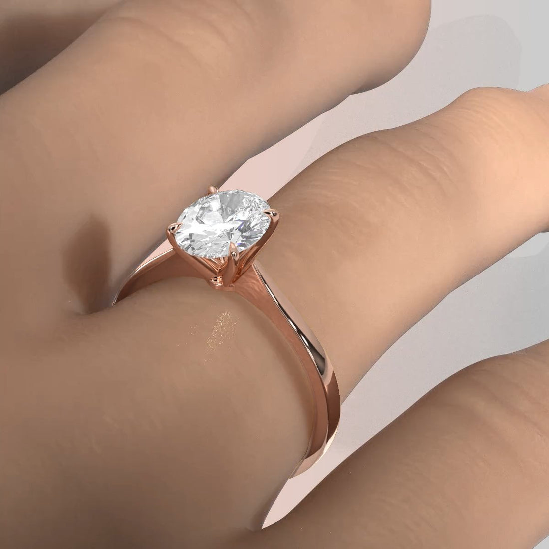 3g Lab Grown Diamond Tapper Solitaire IGI Certified Engagement Ring Setting 2mm 1.00 Ctw.