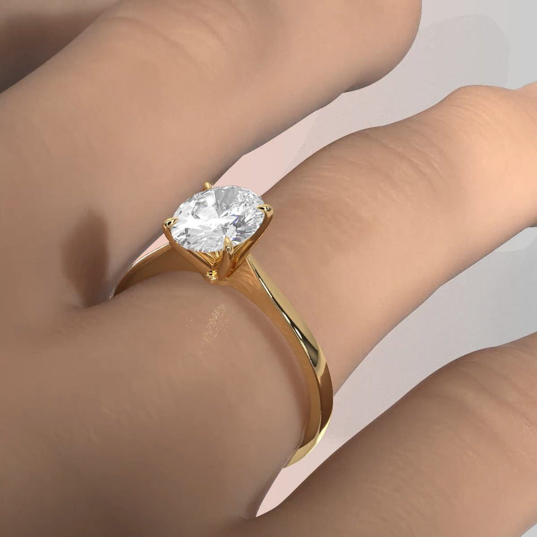 3g Lab Grown Diamond Tapper Solitaire IGI Certified Engagement Ring Setting 2mm 1.00 Ctw.