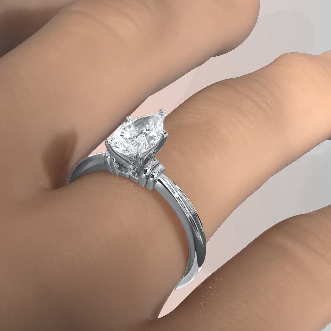 4.2g Ridged Solitaire Prong Set Lab Grown Diamond Engagement Ring IGI Certified 2.6mm 1.00 Ctw.